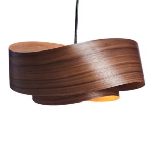 FLOW Mid-Century Modern Walnut Pendant Light